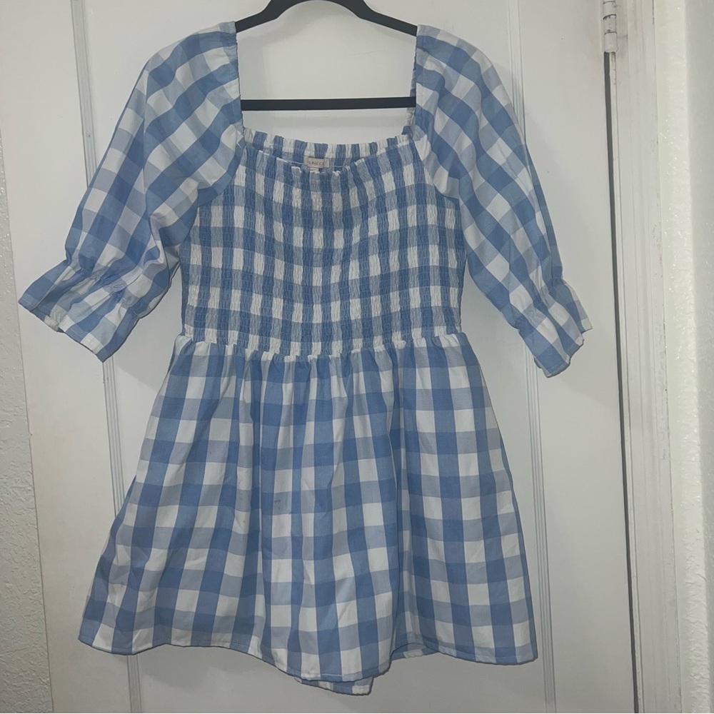 Blue & White Gingham Dress
